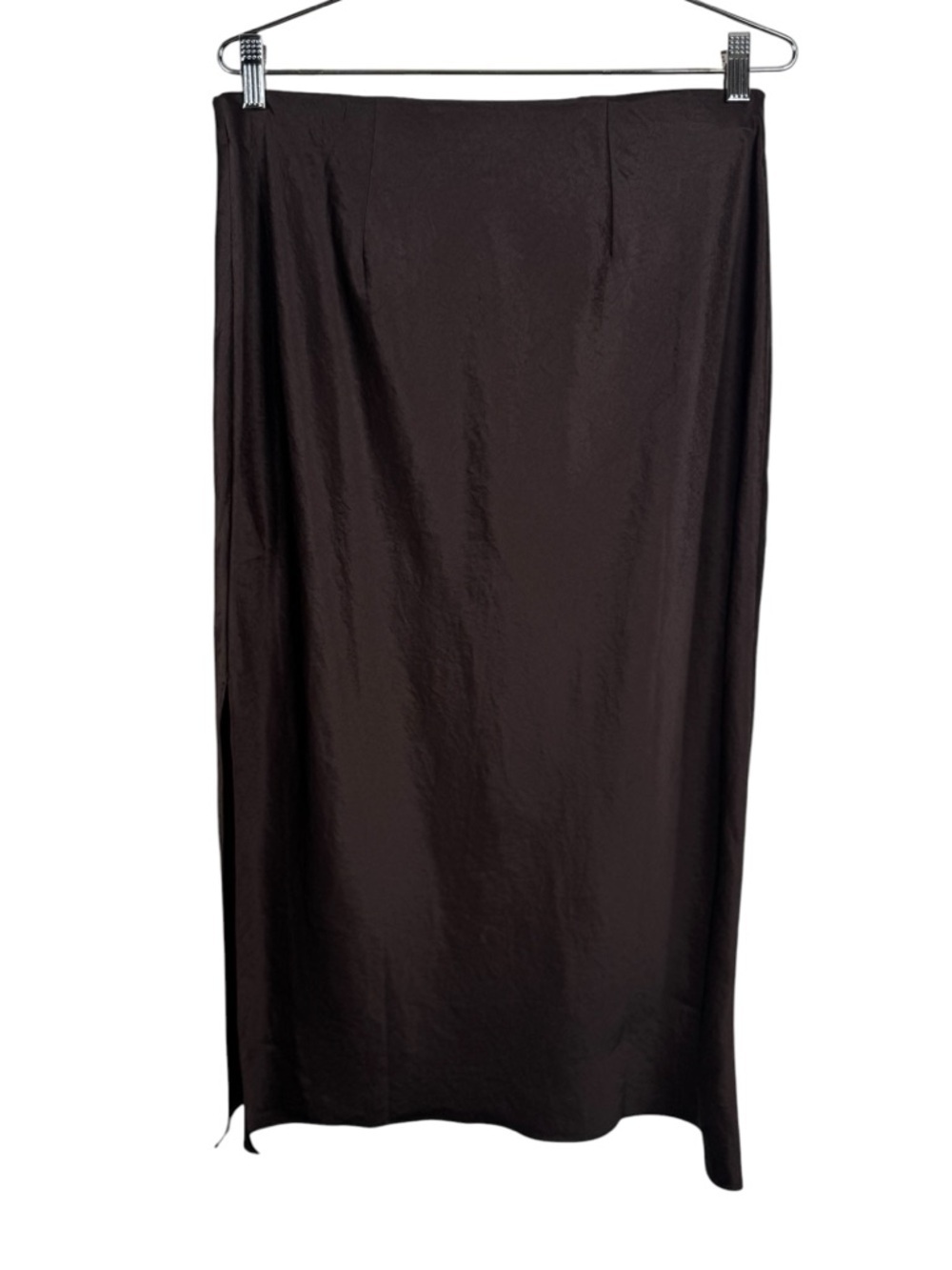 Madewell Satin Maxi Slip Skirt in Cherry Wood, Size 10 - Picture 10 of 13